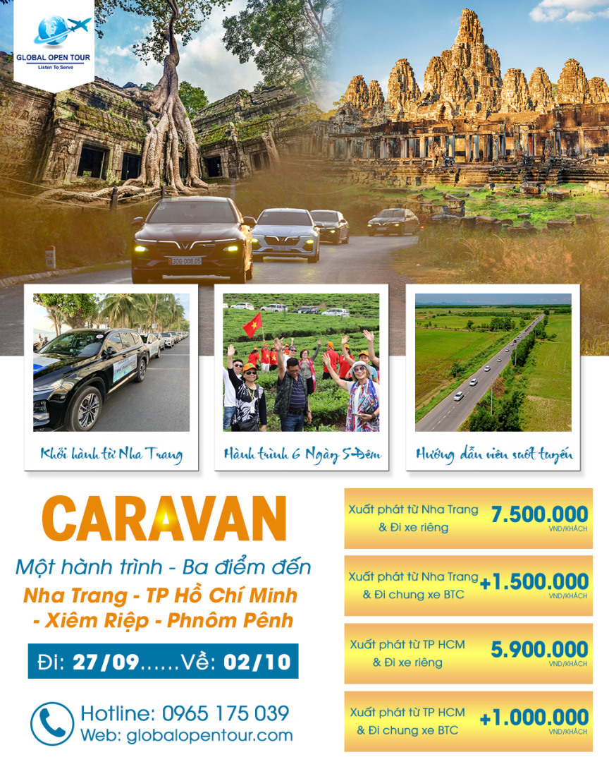 CARAVAN TOUR MỘT HÀNH TRÌNH BA ĐIỂM ĐẾN Du lịch mở Toàn Cầu Tổ